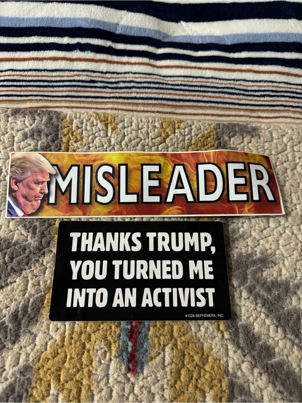 MISLEADER Flame Graphic Sticker & Black Activist Slogan Sticker Political